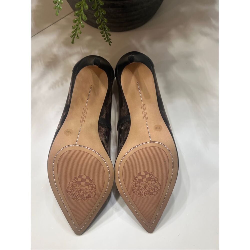 Vince Camuto Women's Anessta Leopard Print Pointed Toe Heels Pump Black 7.5 NIB - Picture 7 of 8